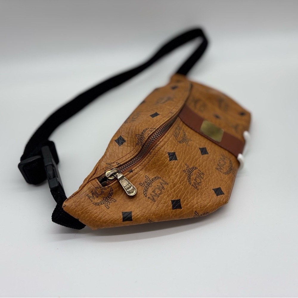 MCM Brown Belt Bag with Iconic Monogram and Adjustable Strap - Picture 3 of 6